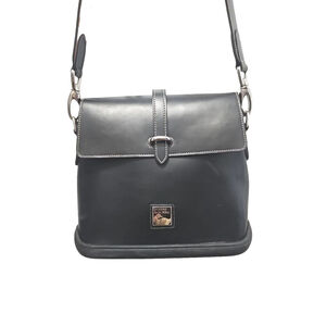 USA DOONEY&BOURKE PARASOLE HOBO SHOULDER HANDBAG Black LEATHER Rubber BOTTOM